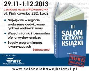 plakat targów książki - Salon Książki Ciekawej Łódź 2013