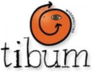 logo Wydawnictwa Tibum, pomaranczowa uśmiechnięt buzia dziwnego stwora